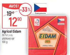 Sýr Eidam 30% Agricol