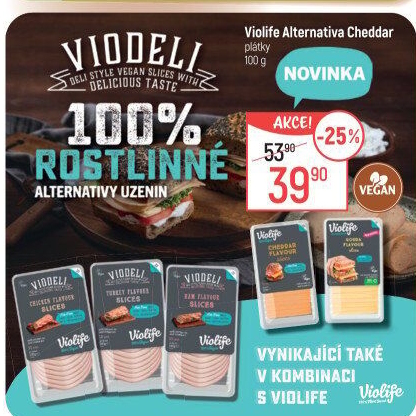 Veganský sýr cheddar Violife