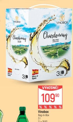 Víno Chardonnay Vinobox - bag in box