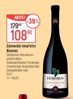 Víno Svatovavřinecké Herbarium Moravicum Zámecké vinařství Bzenec - pozdní sběr