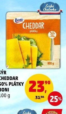 SÝR CHEDDAR 50% PLÁTKY BONI
