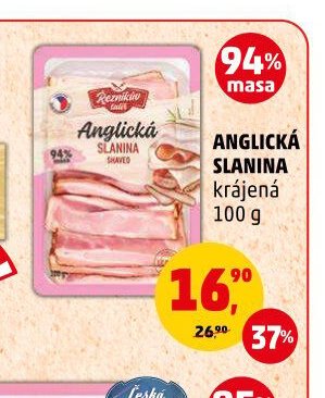 Anglická slanina krájená 100g