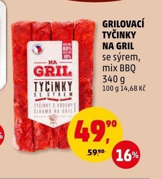 Grilovací tyčinky na gril se sýrem, mix BBQ
