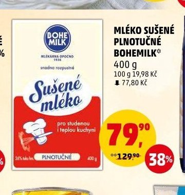 Mléko sušené plnotučné Bohemilk