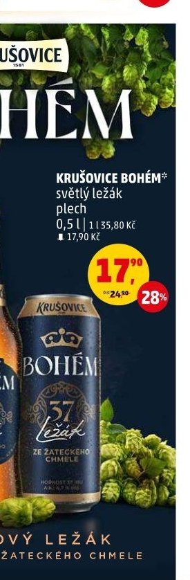 Krušovice Bohém plech