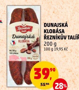 Dunajská klobása Řezníkův talíř