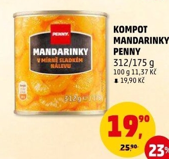 Kompot mandarinky Penny