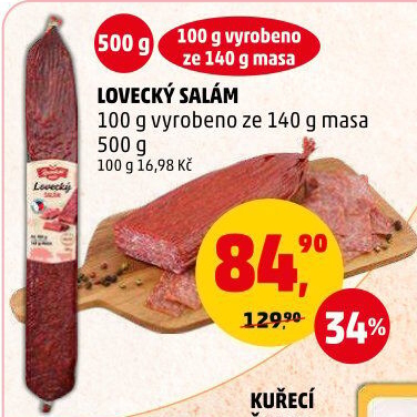 Salám lovecký Řezníkův talíř