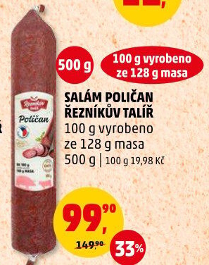 Salám Poličan Řezníkův talíř