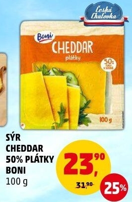 Sýr Cheddar 50% Boni