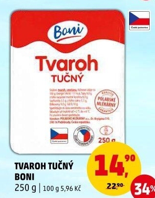 Tvaroh tučný Boni