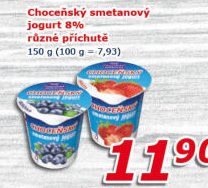 Jogurt smetanový ochucený Choceňský