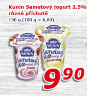 Ochucený jogurt sametový Mlékárna Kunín
