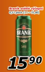 Pivo světlé výčepní 10° Braník