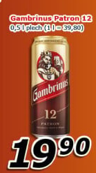 Pivo světlý ležák 12° Patron Gambrinus
