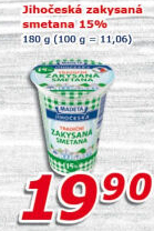 Smetana zakysaná Jihočeská Madeta 15%