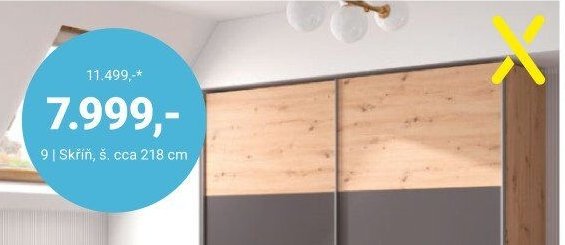 Skříň, š. cca 218 cm