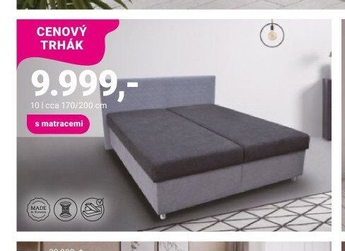Postel cca 170/200 cm s matracemi