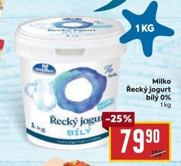 Milko Řecký jogurt bílý 0% 1 kg