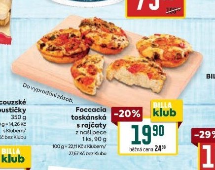 Foccacia toskáná s rajčaty 1 ks, 90 g