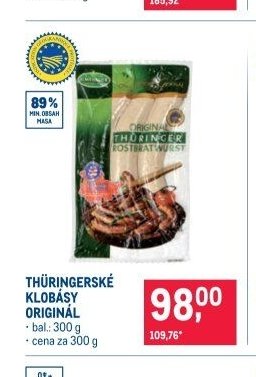 THÜRINGERSKE KLOBÁSY ORIGINÁL