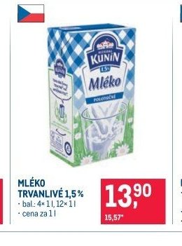 MLÉKO TRVANLIVÉ 1,5 %