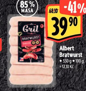 Grilovací klobása bratwurst Albert Gril