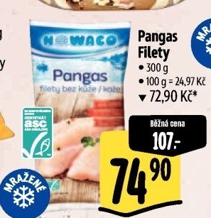 Pangasius filety mražený Nowaco