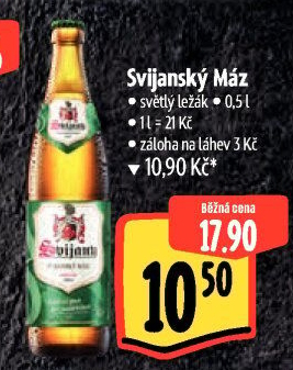 Pivo světlý ležák 11° Svijanský Máz Svijany
