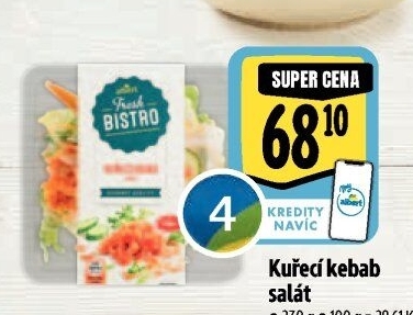 Salát kuřecí kebab Albert Fresh Bistro
