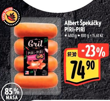 Špekáčky Piri-Piri Albert Gril