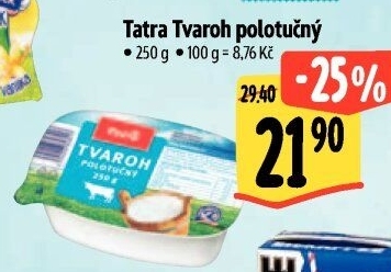 Tvaroh polotučný 3,5% Tatra