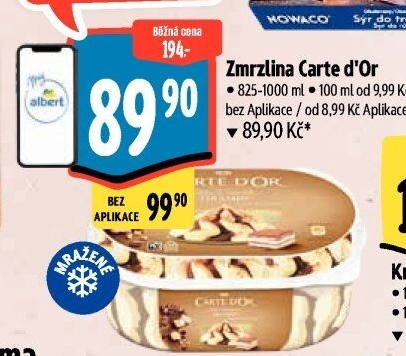 Zmrzlina ve vaničce Carte D'