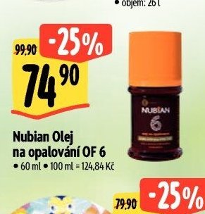 Nubian Olej na opalování OF 6
