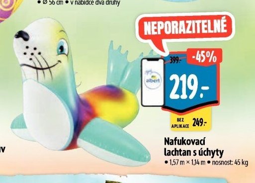 Nafukovací lachtan s úchyty