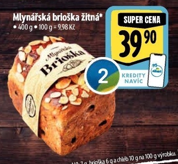 Brioška Mlynářská žitná Albert