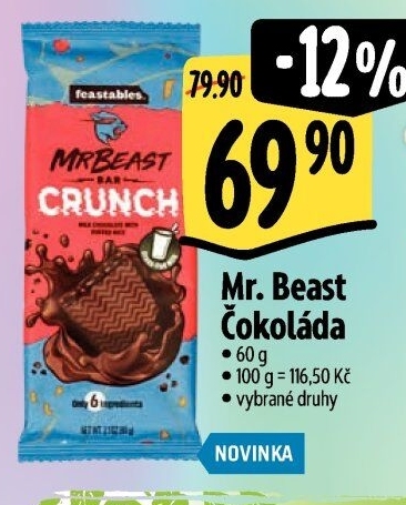 Čokoláda Mr. Beast Feastables