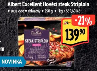 Hovězí steak Striploin Sous vide Albert Excellent