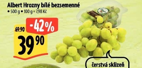 Hrozny bílé bezsemenné Albert