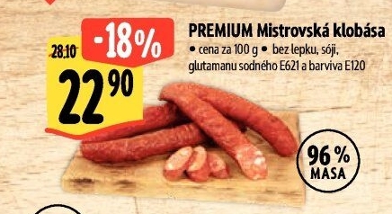 Klobása mistrovská Premium