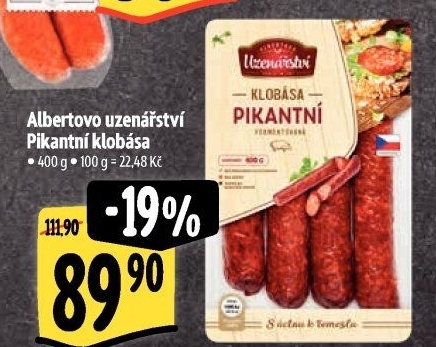 Klobása pikantní Albertovo uzenářství