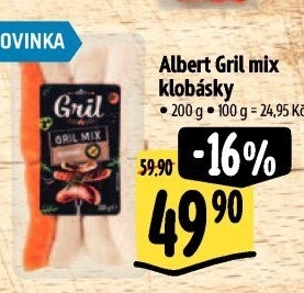 Klobásky Gril mix Albert Gril