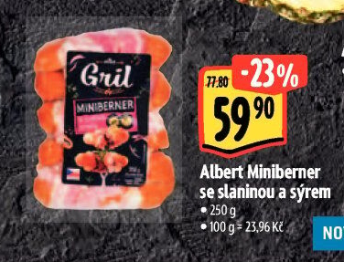 Miniberner se slaninou a sýrem Albert Gril