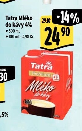 Mléko do kávy Tatra