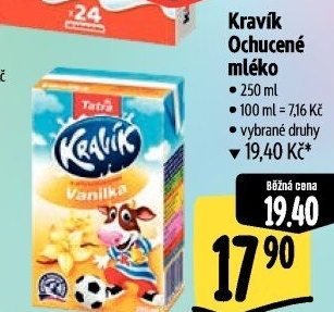 Nápoj mléko ochucené Kravík Tatra