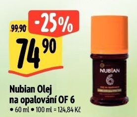 Olej na opalování OF 6 Nubian