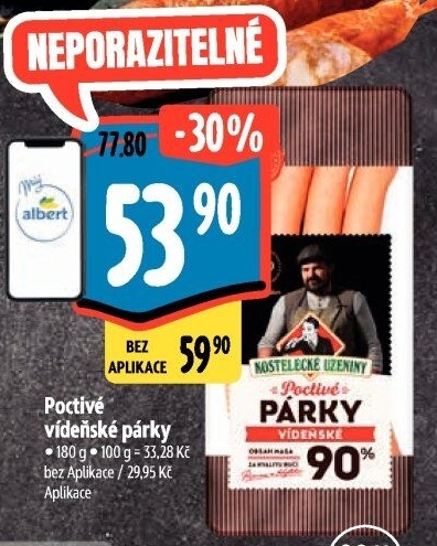 Párky vídeňské poctivé Kostelecké uzeniny