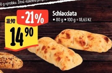 Pečivo italské Schiacciatina