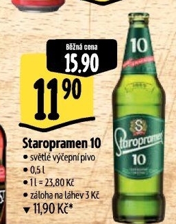 Pivo světlé výčepní 10° Staropramen
