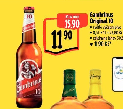 Pivo světlé výčepní Originál 10° Gambrinus
